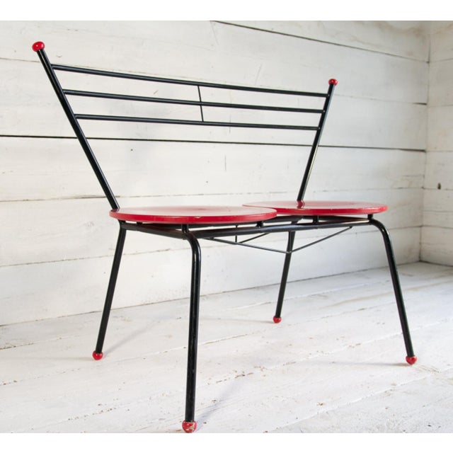 Black Space Age Double Seat Bench, 1960s For Sale - Image 8 of 18