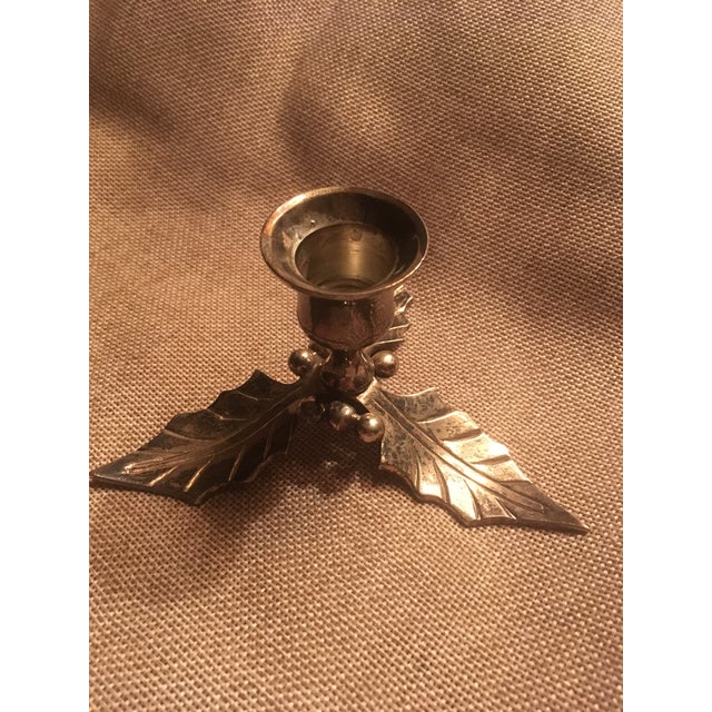 Restoration Hardware Christmas Holiday Holly Candle Holders - a Pair | Chairish