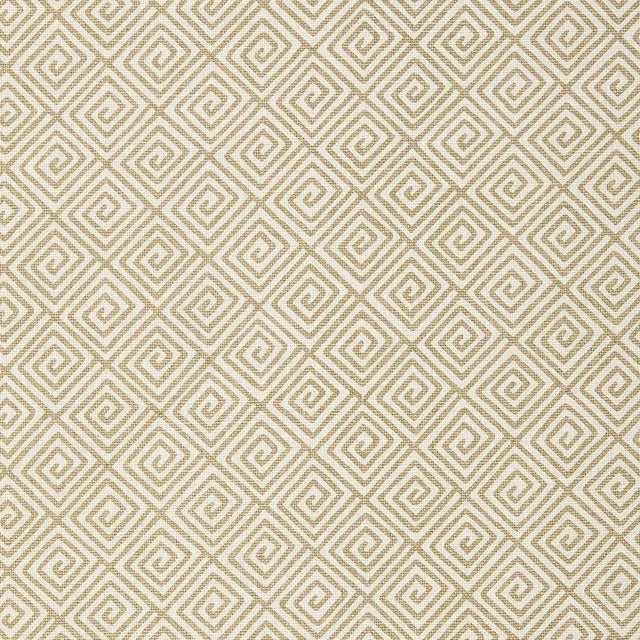 Schumacher Greek Key Fabric in Sand For Sale