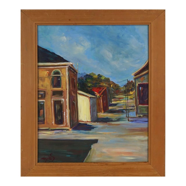 1980s Modernist Pacific Grove Landscape Painting by Deitra "Dee" Hahn Steiner, Framed For Sale