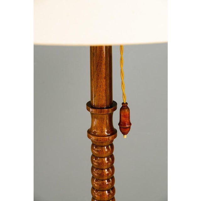 Floor Lamp in Wood with Fabric Shade, Vienna, 1950s For Sale - Image 12 of 17