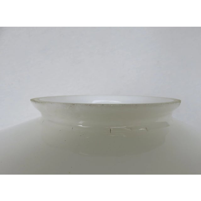 Vintage Art Deco Aluminum & Opaline Glass Pendant For Sale - Image 11 of 14