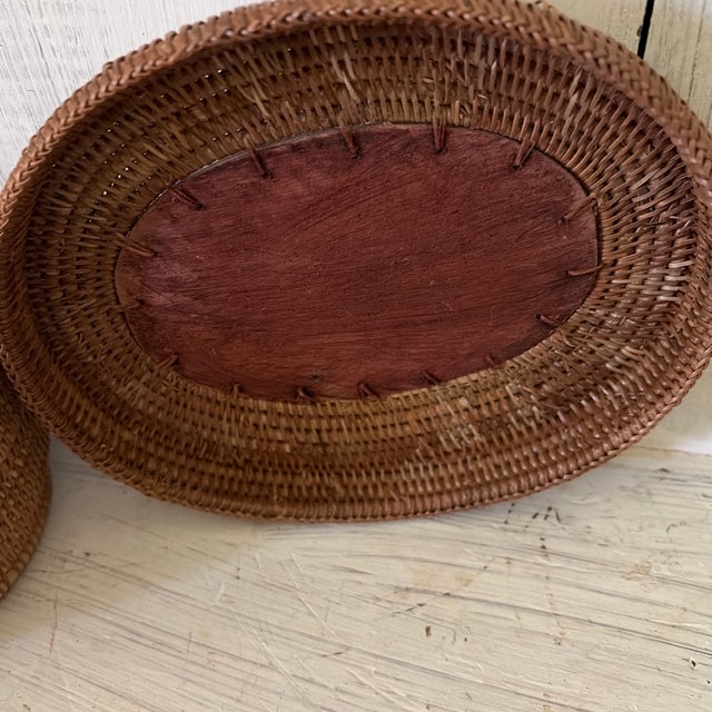 Brown Vintage Wicker Basket W/ Lizard Top For Sale - Image 8 of 12