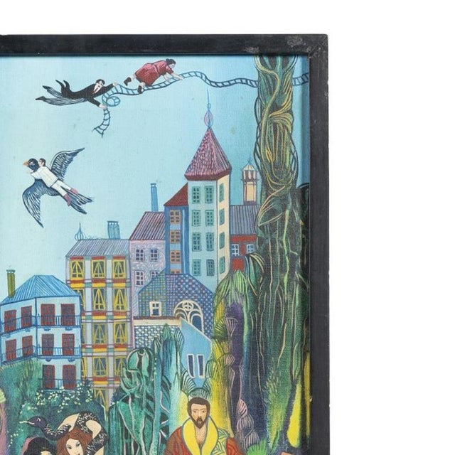 Carlos Carreiro, Figurative Composition, 1980s, Oil on Canvas For Sale - Image 4 of 6