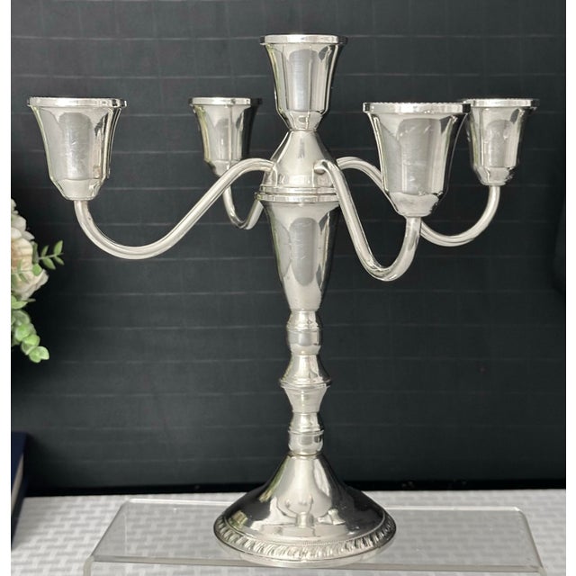 Sterling Silver Candelabra Mid 20th Century Duchin Creations Candle Holder For Sale - Image 10 of 10