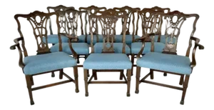 Set of Ten George III Style Chippendale Dining Chairs