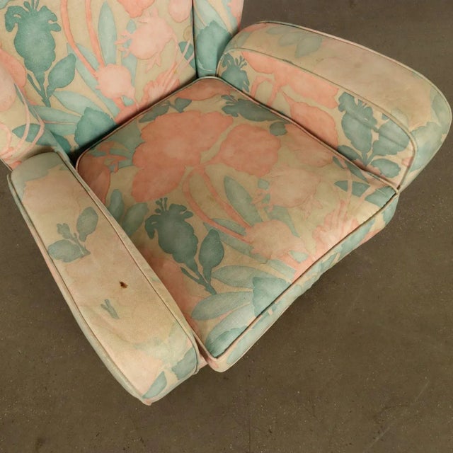 Textile Set of Vintage Bergère Armchairs in Fabric, Italy, 1950s For Sale - Image 7 of 11