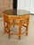 Contemporary Vintage Octagonal Bamboo and Cane Side Table With Glass Top For Sale - Image 3 of 12
