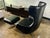 Cantoni Leather Recliner Lounge Chair and Ottoman Set in Genuine Top-Grain Leather With Stainless Steel Swivel Base For Sale In Atlanta - Image 6 of 12