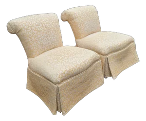Pair of Vintage Henredon Furniture "Schoonbeck Collection" Large Rolled Back Slipper Lounge Chairs