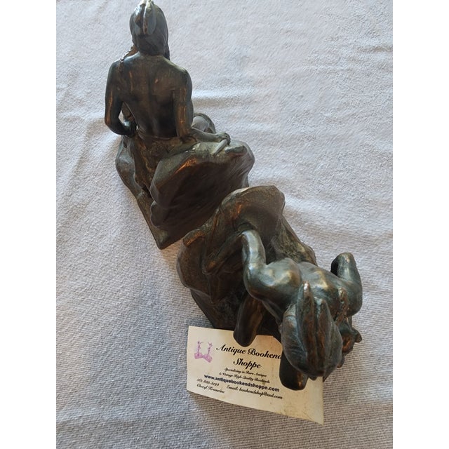 Jennings Bros. 1920s Bookends "Awaiting the Prey" Ca1928 Signed C Vieth & Jb1524 For Sale - Image 4 of 8