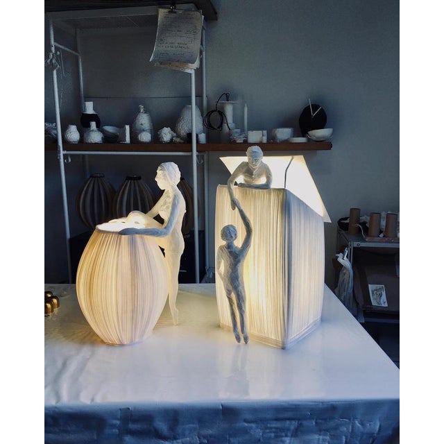 Mademoiselle hors de sa robe paper light sculpture by papier à êtres one of a kind dimensions: d 25 x w 25 x h 45 cm....