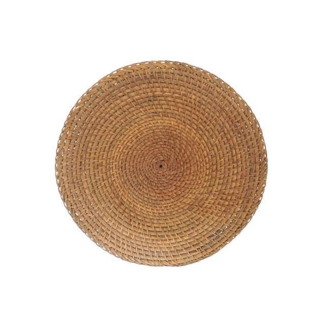Vintage Woven Rattan Hapao Round Storage Basket or Display Tray, Benquet, the Philippines For Sale