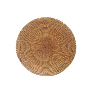 Vintage Woven Rattan Hapao Round Storage Basket or Tray, Benquet, Philippines For Sale