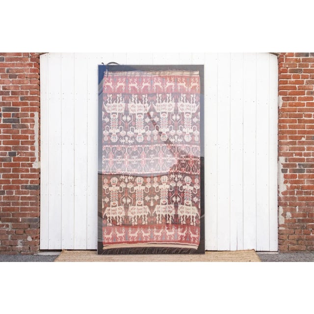 Large Antique Framed Sumatran Ikat For Sale - Image 9 of 9