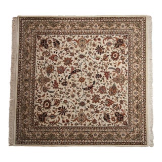 New Indian Isfahan Design Square Rug - 7'10" X 7'11" For Sale