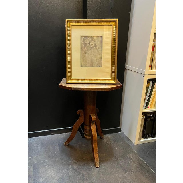 Gold Otto Vautier, Portrait of Couple, Graphite on Paper For Sale - Image 8 of 10