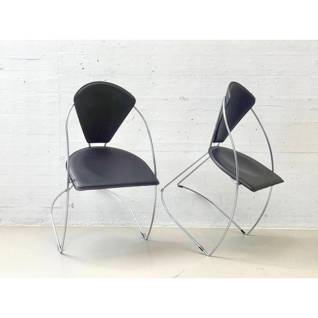 Metal Vintage Linda Dining Chair by A. Rizzatto for Lo Studio, 1980s For Sale - Image 7 of 13