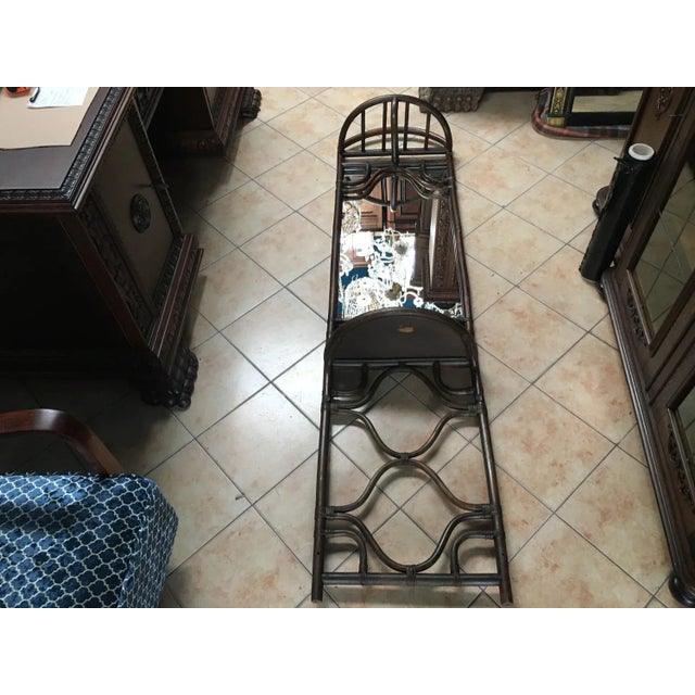 High Rattan Coat Hanger with Mirror and 2 Shelves, 1970s For Sale - Image 11 of 18