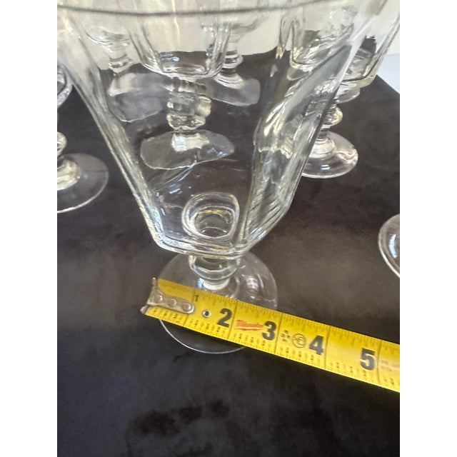 Vintage 1960s Lenox "Antique Clear" Pattern Crystal Water Goblet 6.75" Tall Baluster Set of Ten(10) For Sale - Image 9 of 16