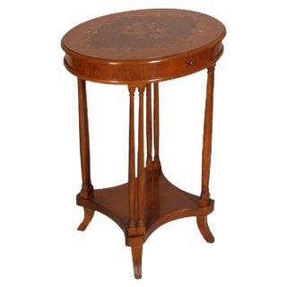 Italian Art Deco Étagère Side Table in Walnut & Burl Walnut Veneer, 1940s For Sale