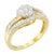 Contemporary 10K Yellow Gold Diamond Cluster Ring (1/2 Cttw, I-J Color, I2-I3 Clarity) - Size 6 For Sale - Image 3 of 6