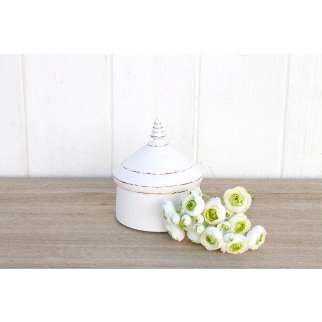 Siwan Turned Wood White Box For Sale In Los Angeles - Image 6 of 7