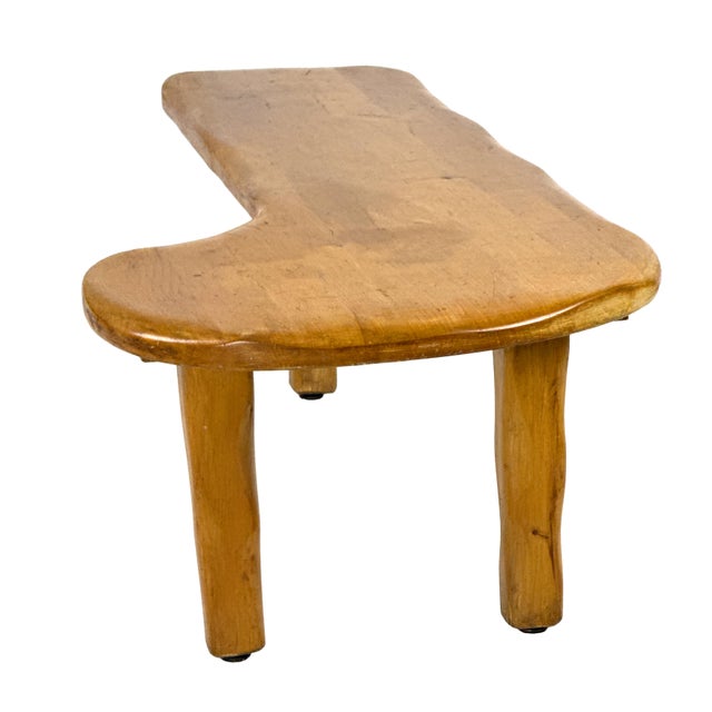 J.B. Van Sciver Company Vintage 1950s Mid-Century Freeform Biomorphic Maple Forme Libre Coffee Table - Van Sciver - Kidney Puddle Boomerang Occasional Tripod Table For Sale - Image 4 of 18