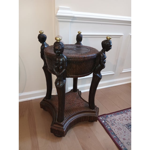 Vintage Maitland Smith African Queen Collectors Accent Table. For Sale - Image 10 of 12