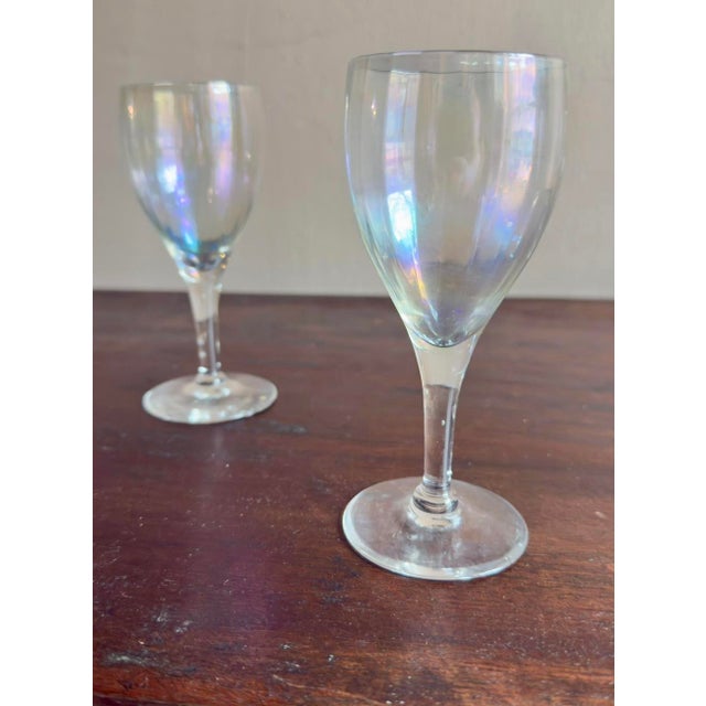Mid-Century Modern 1960s VintaheIris Lustre (Non-Optic) Pattern by Toscany Crystal Liquor /Wine Glasses, S/6 For Sale - Image 3 of 7