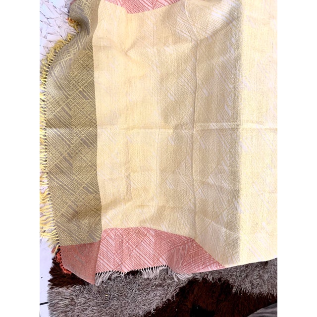 Vintage Handcrafted Wool Blanket, Poland For Sale In Miami - Image 6 of 12