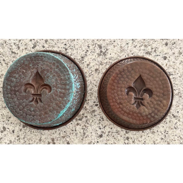 Copper Vintage Solid Copper Hammered Pet Bowls – Dog or Cat Food & Water – Set of 2 For Sale - Image 8 of 12