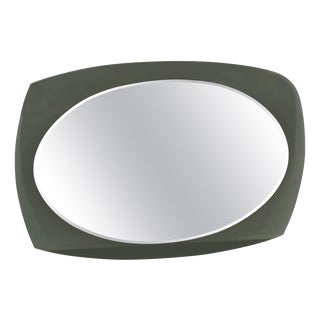 Italian Modernist Smoked Glass and Beveled Mirror, 1970s For Sale