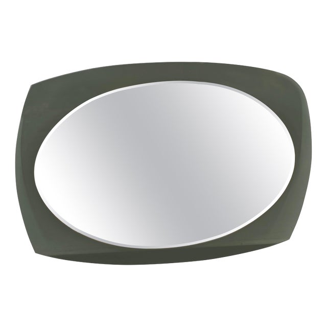 Italian Modernist Smoked Glass and Beveled Mirror, 1970s For Sale