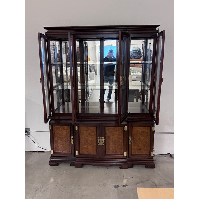 Asian Circa 1996 Universal Furniture Imperial Dynasty Oriental Style Display Cabinet For Sale - Image 3 of 12