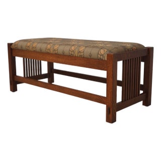 Stickley Mission Oak Spindle Side Window Bench For Sale