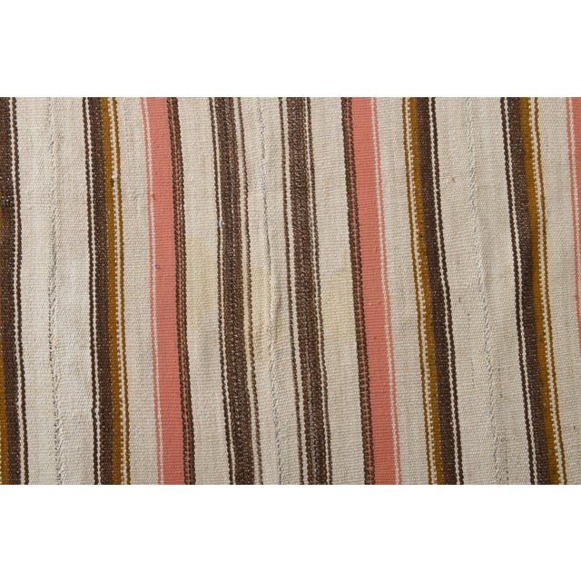 Textile 1970s Vintage Handmade Wool Cotton Turkish Beige Runner Rug For Sale - Image 7 of 11