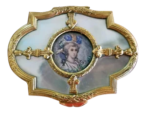 18c French Louis XVI Ring Box With Miniature Portrait of Lady