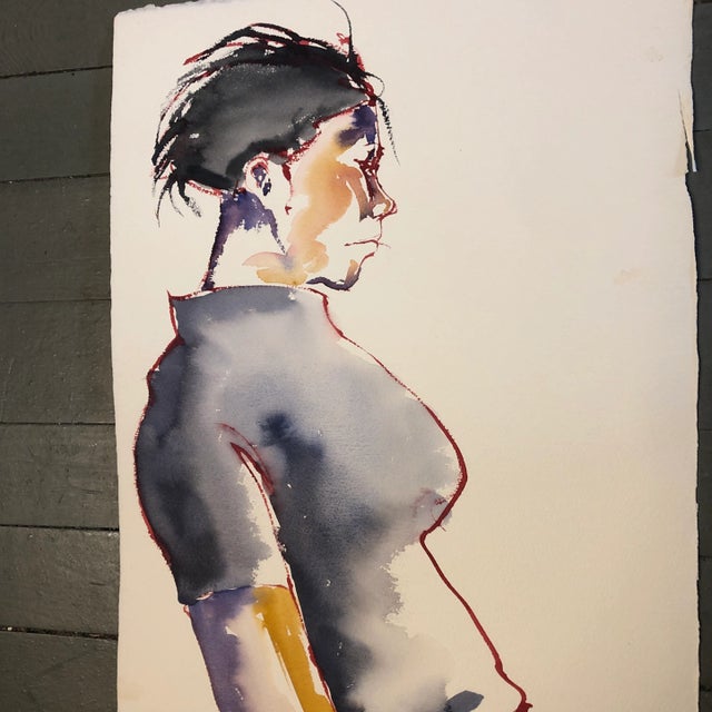 Original 15 x 22 painting on paper unsigned Unframed