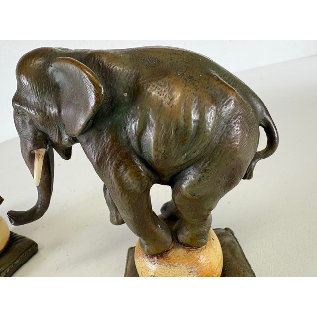 Sculpture Materials Mid-Century Vintage Bronze Plated Elephant Sculptures For Sale - Image 7 of 10