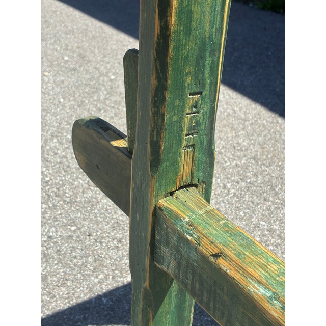 Pine Double Stretcher Base Work Table For Sale - Image 4 of 14