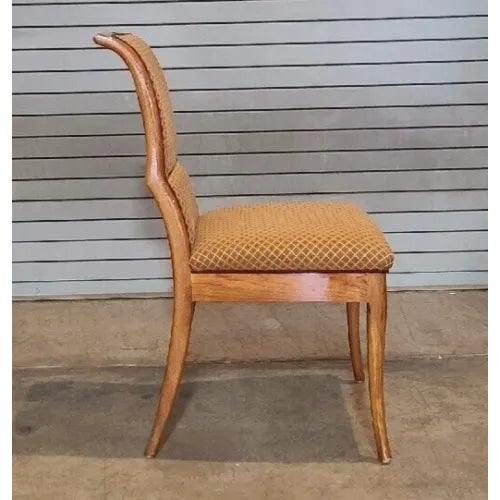 Late 20th Century Late 20th Century Set of 8 Henredon Maple Triomphe Empire Style Dining Chairs Designer Fabric For Sale - Image 5 of 13