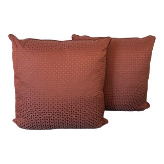 Nancy Corzine Pair of Pillows in the Pattern Cartier Color Vermilion For Sale