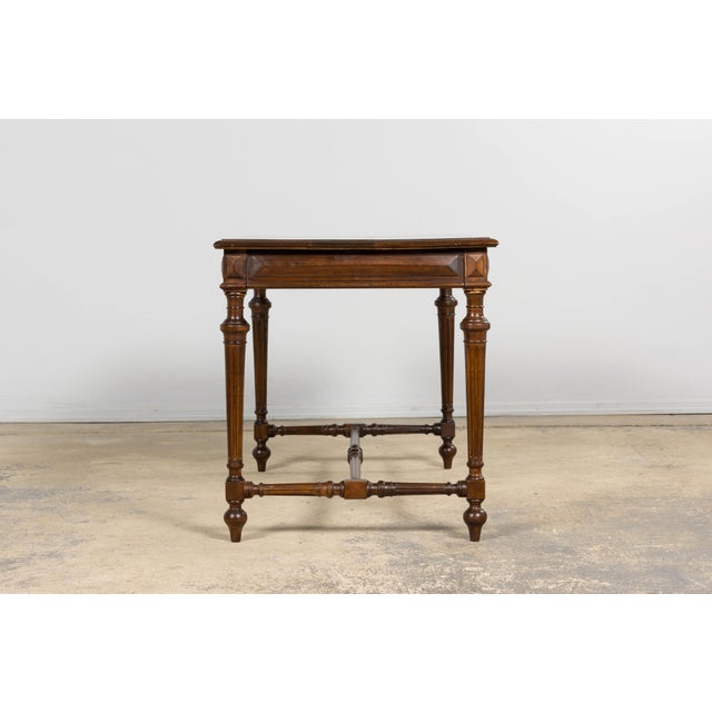 Late 19th Century French Louis XVI Style Walnut Writing Table With Side Drawers For Sale - Image 11 of 18