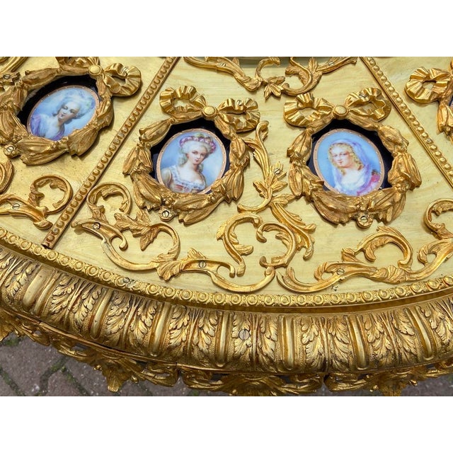 1960s French Louis XVI Bronze Porcelain Center Table For Sale - Image 10 of 15
