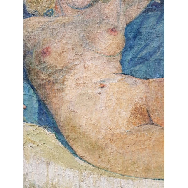 Lantoine Fernand - Reclining Nude Woman - Oil Painting - 1900's For Sale - Image 11 of 11