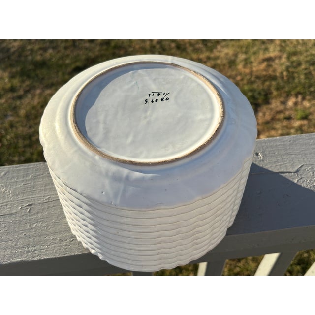 Mid 20th C. Italian Artisan Ceramic Cookie / Pastry Canister With Lid - Highly Detailed For Sale - Image 4 of 8