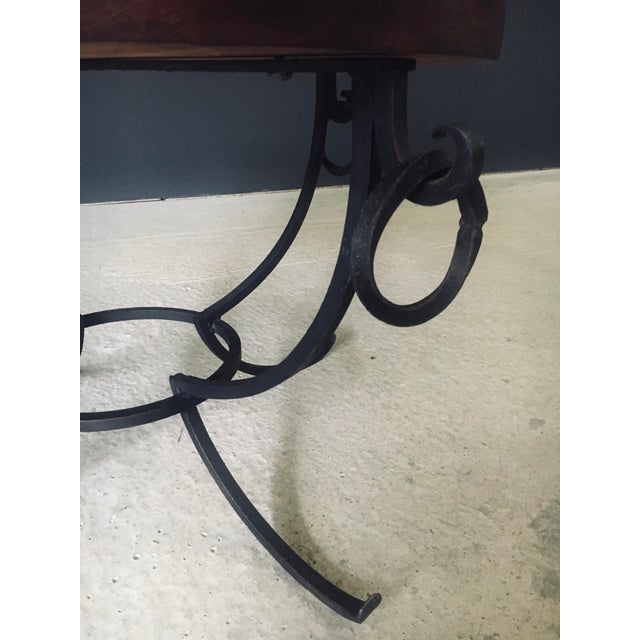Rustic Oak and Wrought Iron Coffee Table, Belgium, 1950s For Sale - Image 13 of 15