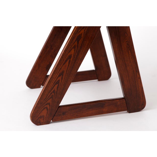 Vintage Italian Chair in Dark Beechwood, 1980s For Sale - Image 4 of 10