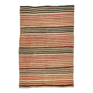 Mid 20th Century Striped Vintage Turkish Kilim Rug For Sale